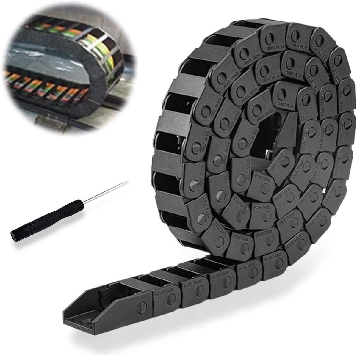 Nylon Train Chain 15 x 30mm, 1m Lengte voor 3D Printer en CNC Router, Duurzaam en Flexibel