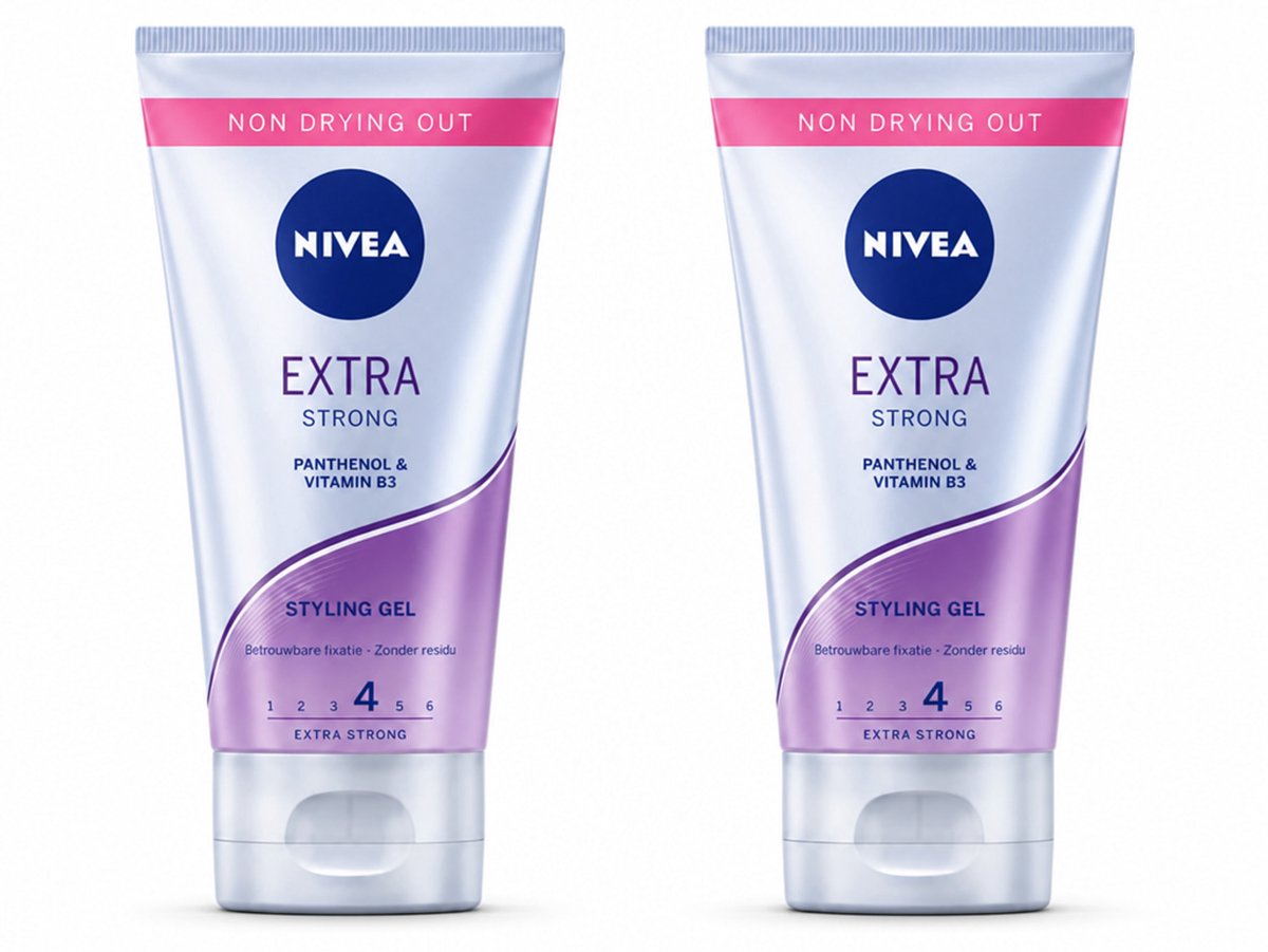 2 x NIVEA - Stylingsgel - Extra Sterk - Betrouwbare Fixatie - 150 ml - Bulkverpakking - 2 stuks