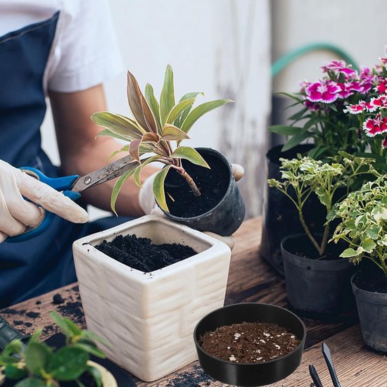 4-in-1 Tuinzeef - Ronde Zeef - Zandzeef - Kunststof - Grondzeef - Steenzeef - Tuingereedschap - voor Compost en Aarde - Diameter 12cm - Zwart — afbeelding 2