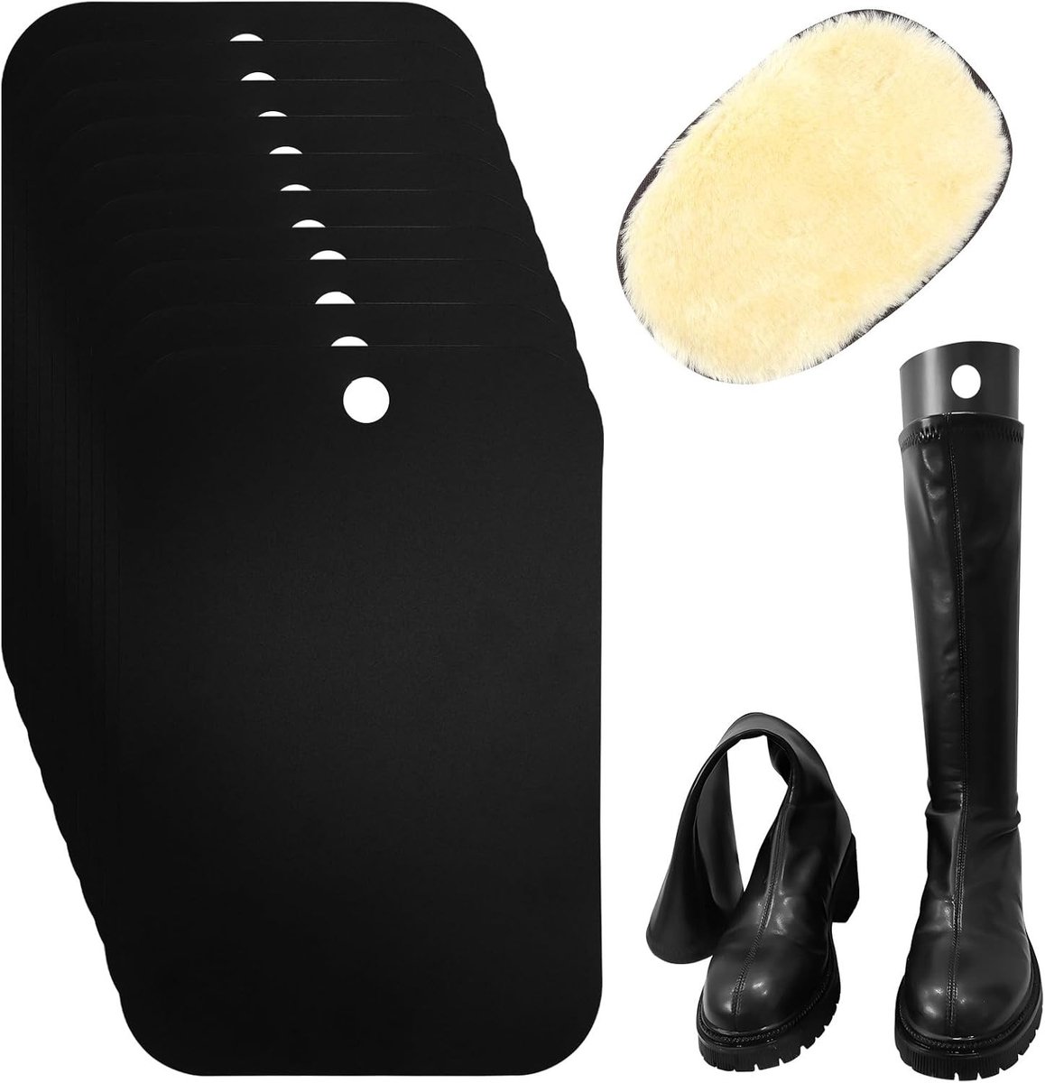 Shaft Inserts voor Hoge Boots, Zwart, 32 x 22 cm - Verbeter de Pasvorm en Comfort