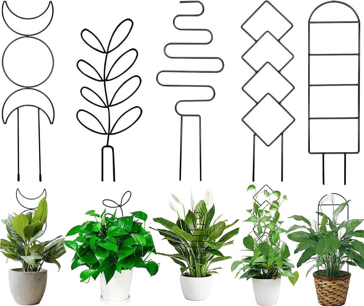 Draadlatwerk klimplanten - Metaal - Voor bloempotten 12 tot 20 cm - Roestbestendig plantenrooster voor binnen en buiten