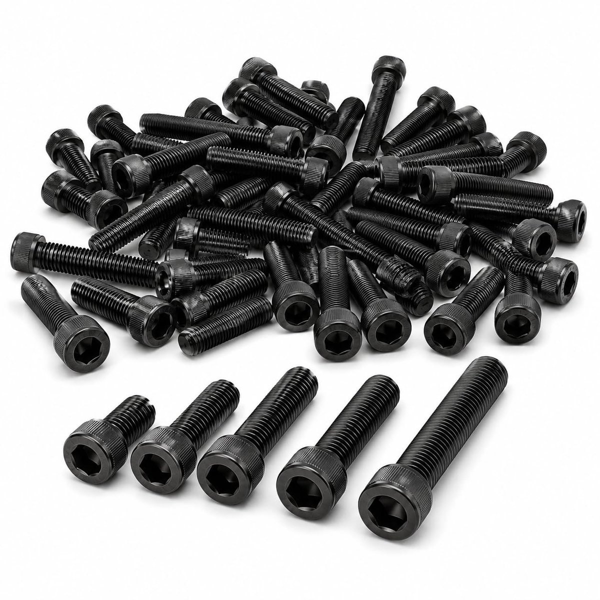 Set van 50 Cilinderschroeven met Zeskantkop M3x16 - Volledige Draad DIN 912 / ISO 4762 - Hoogwaardige Legering Staal (Zwart)
