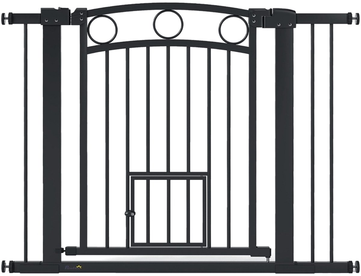 MODFU-Hondenhek-Verstelbare Breedte 76-104 Cm-Kattendeur-Zwart