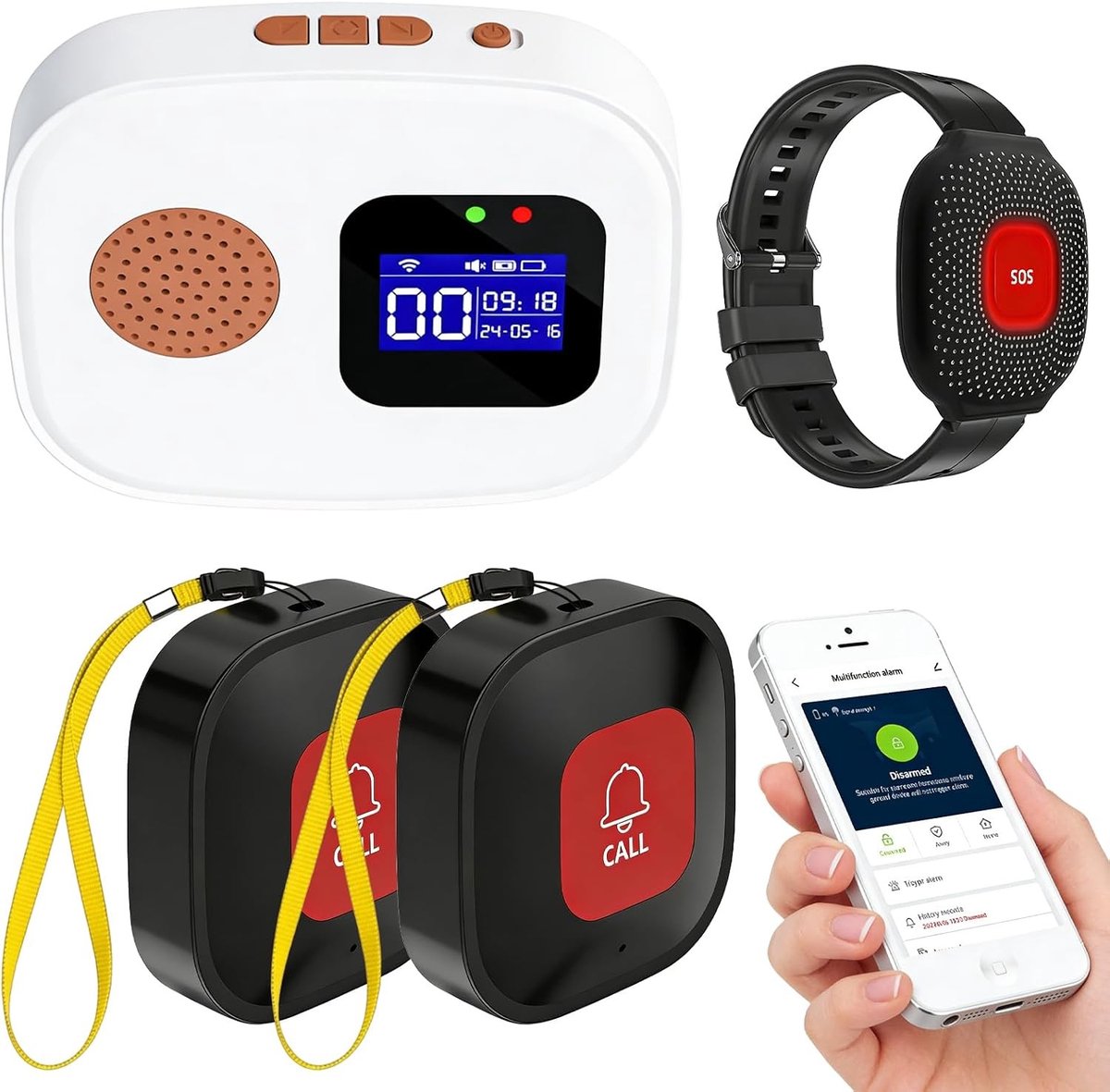 Slimme Noodoproep voor Senioren met WiFi, Alarm Systeem en Noodknop voor Veiligheid en Zorg