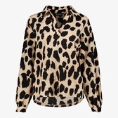 TwoDay dames blouse met panterprint beige zwart - Maat L