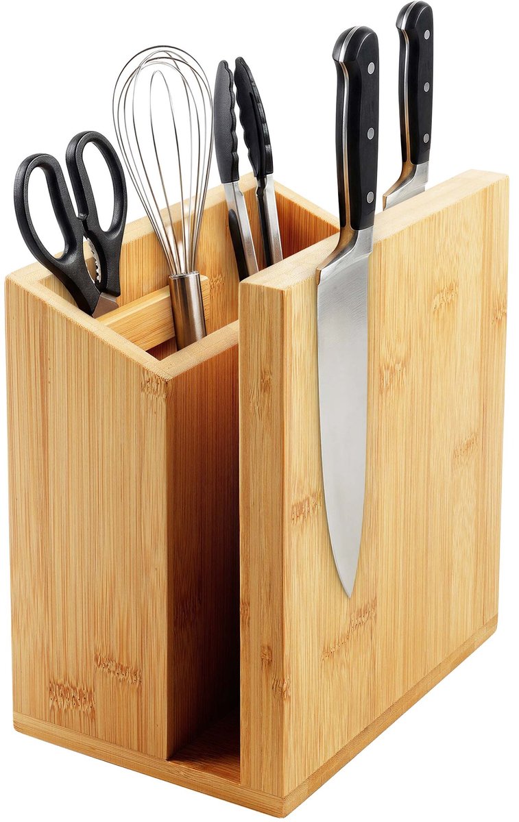 Messenblok magnetisch - keukengereihouder - bamboe