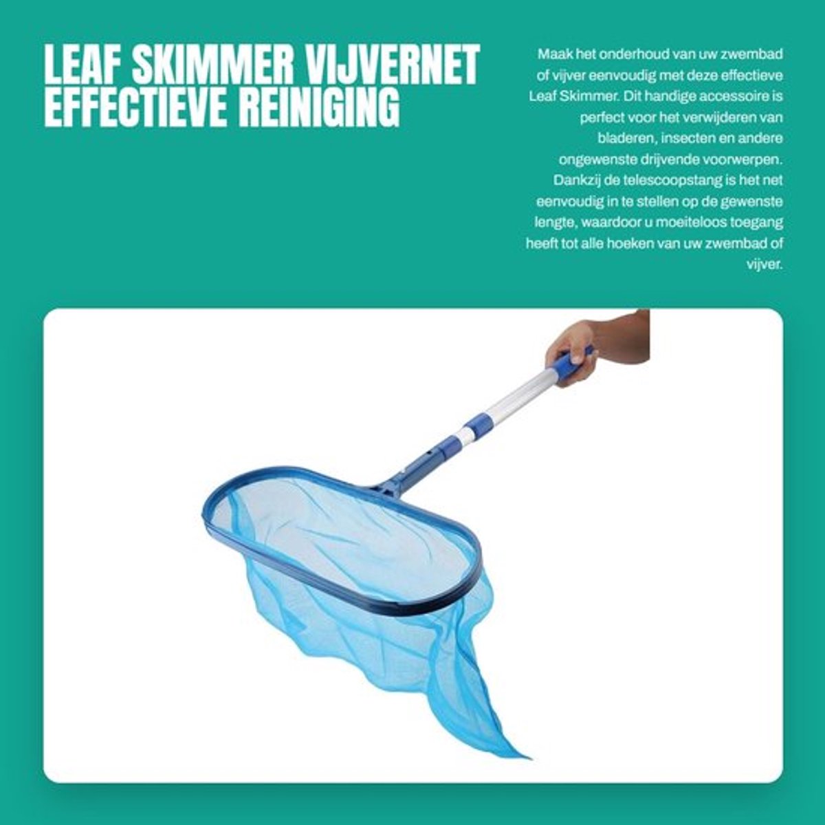 Dailygoods - Leaf Skimmer - Vijvernet - Effectieve reiniging - Telescoopstang