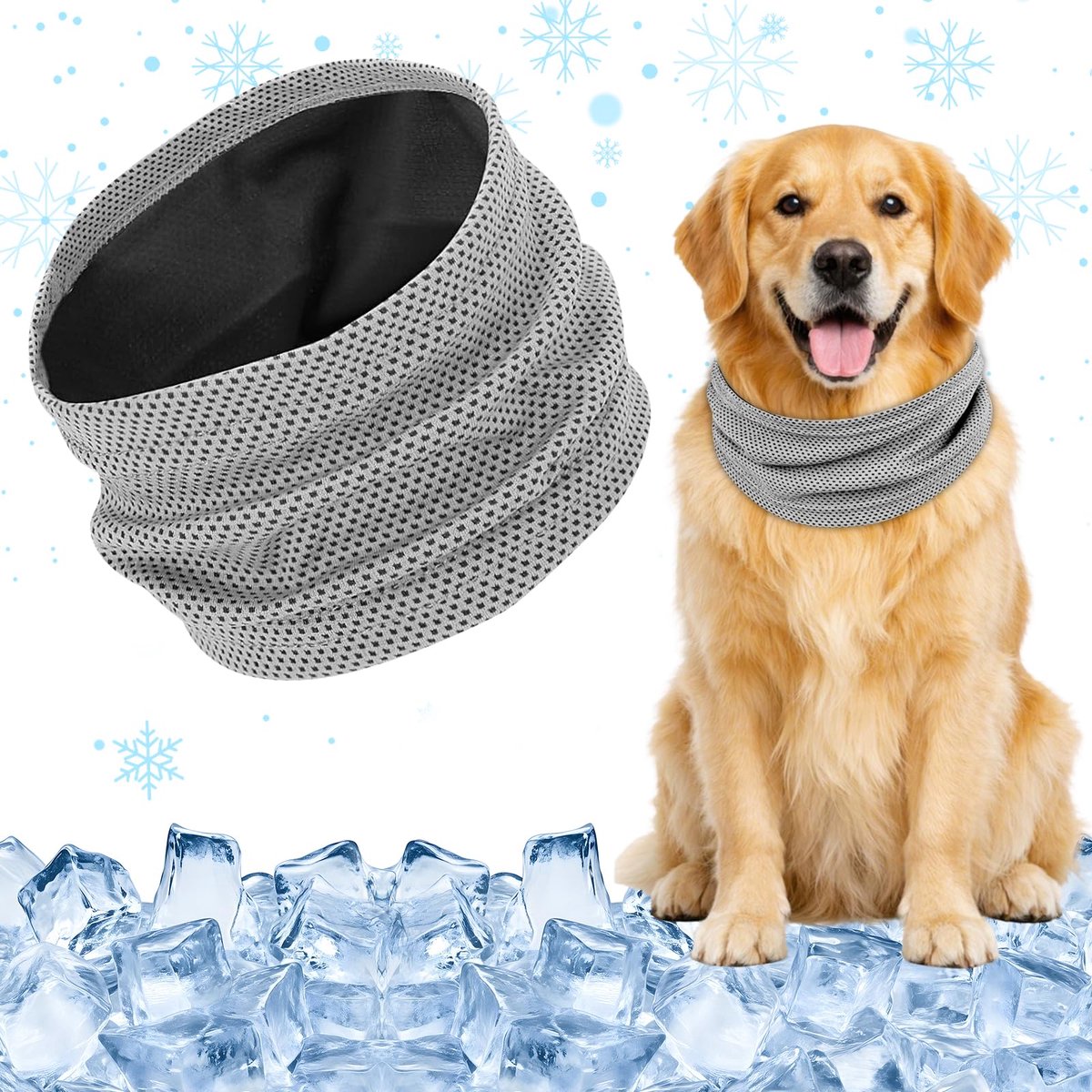 Koelbandana voor honden, verkoelende hondenhalsband, verkoelende hondenbandana, ademende verkoelende halsband voor - ShopVlot
