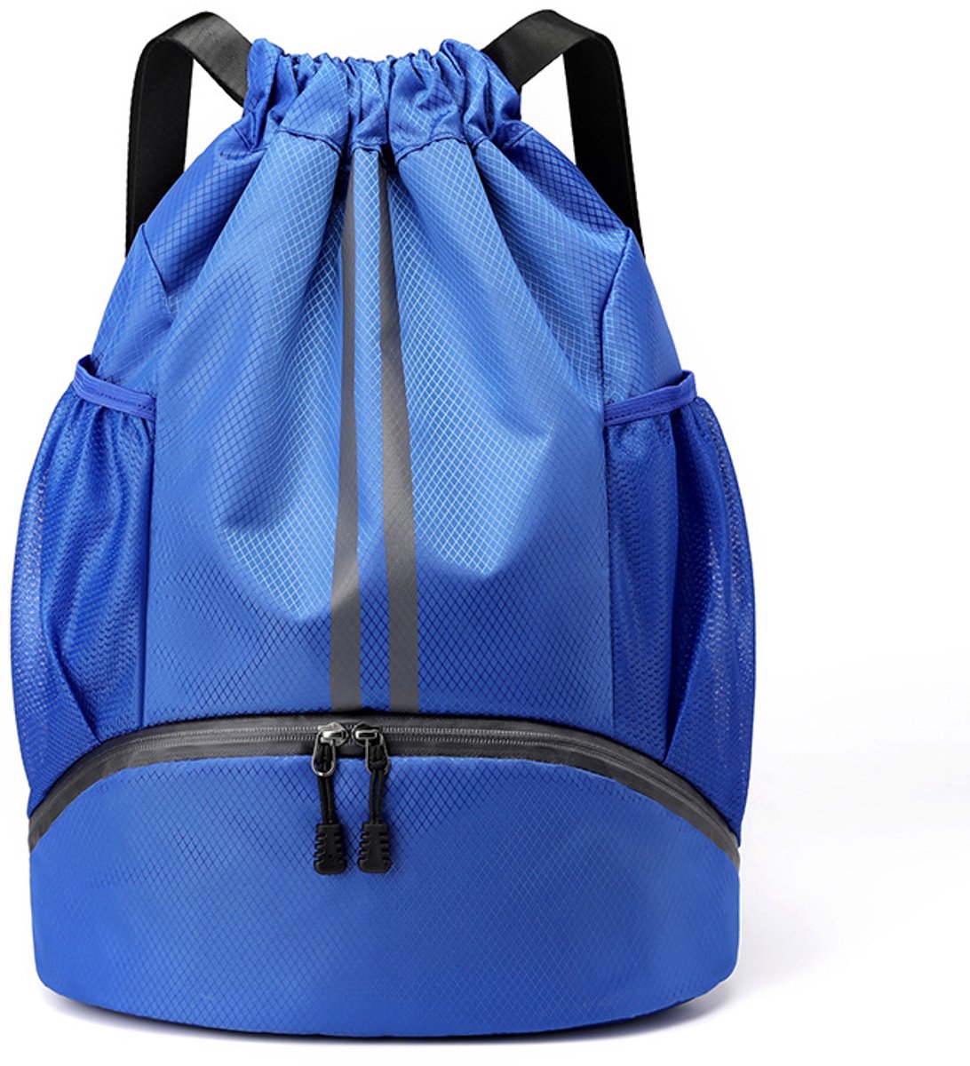 Zwemtas met Trekkoord - Sporttas Gymtas - Zwemmen en Sport - Apart Schoenenvak - 47 x 32 cm - Koningsblauw