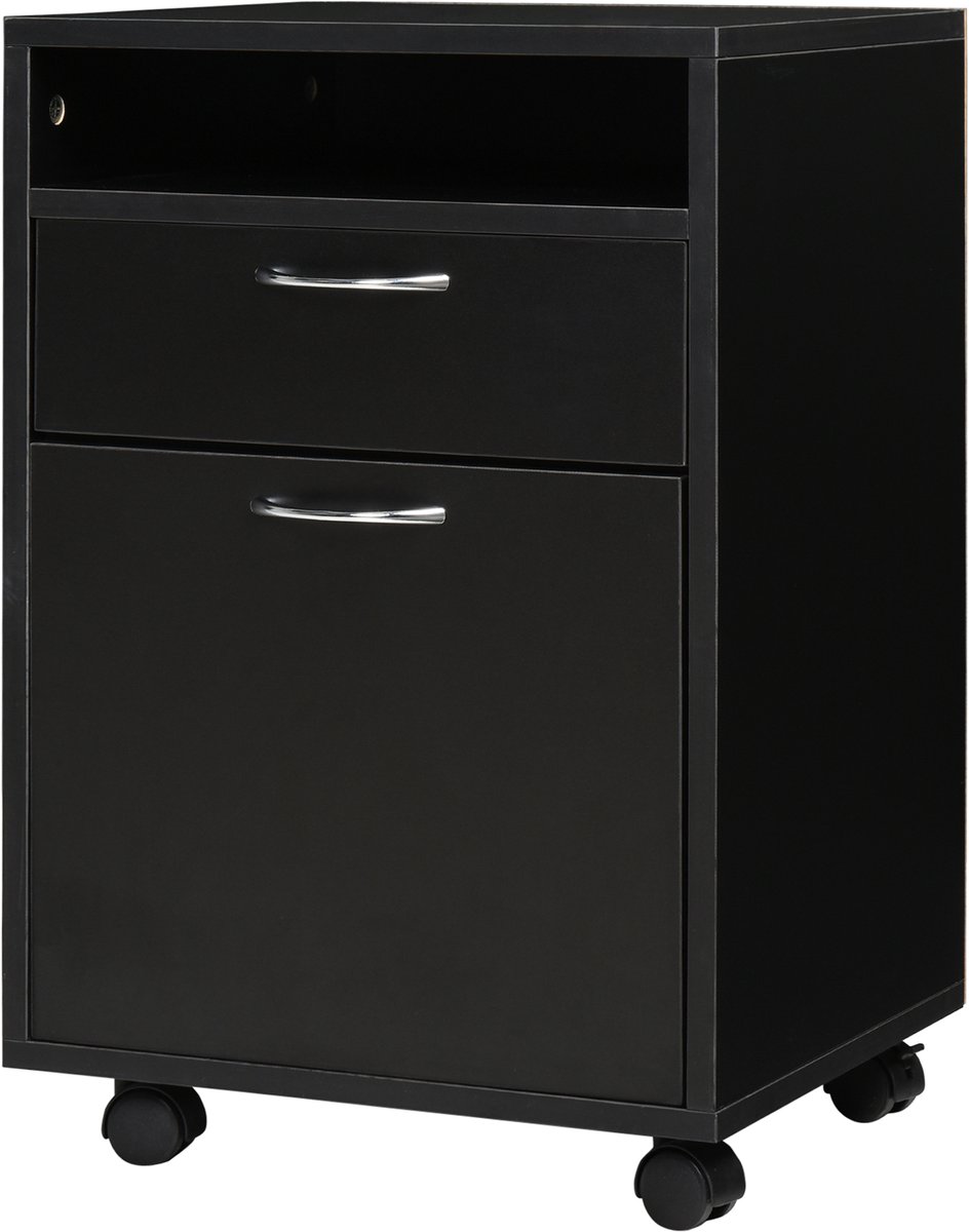 HOMCOM archiefkast - Hout - 40x35x60cm - Zwart