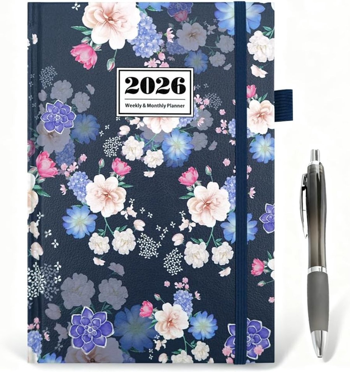 Wekelijkse Agenda 2026 - Roze - A5 21,5 x 14,7 cm - Schoolagenda met Binnenzak en Bolígraaf - Voor Studenten en Professionals