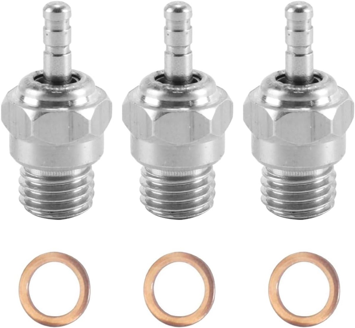3 Stuks Glow Plug N3 Medium Hot voor Nitro Motoren, Vervangingsonderdelen voor 1/8 en 1/10 RC Auto's, Trucks en Buggies