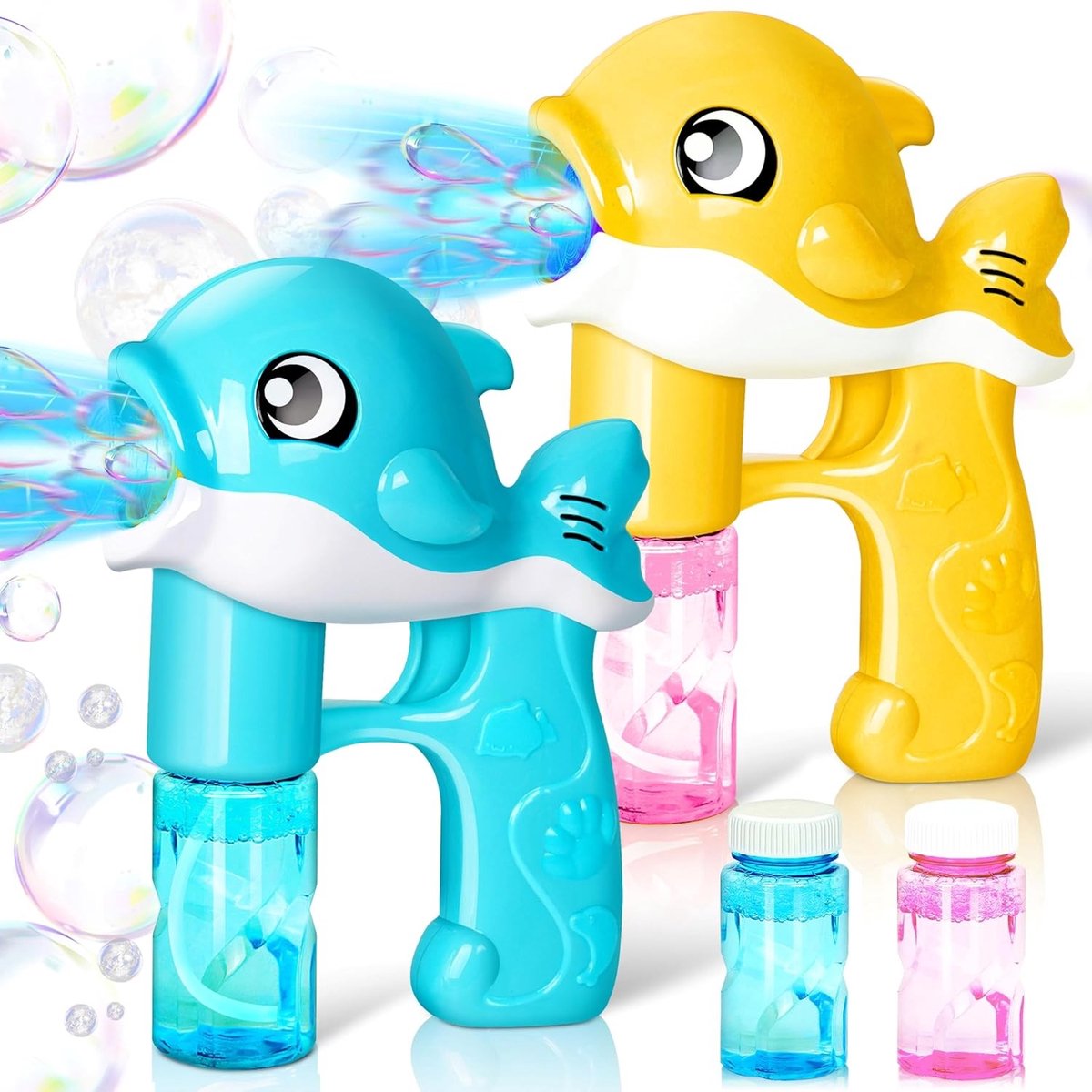 2 Walvis Blazers met 4 Flessen Bubbels, Automatische Bellenblaasmachine voor Kinderen, Buiten Speelgoed voor Zomerplezier