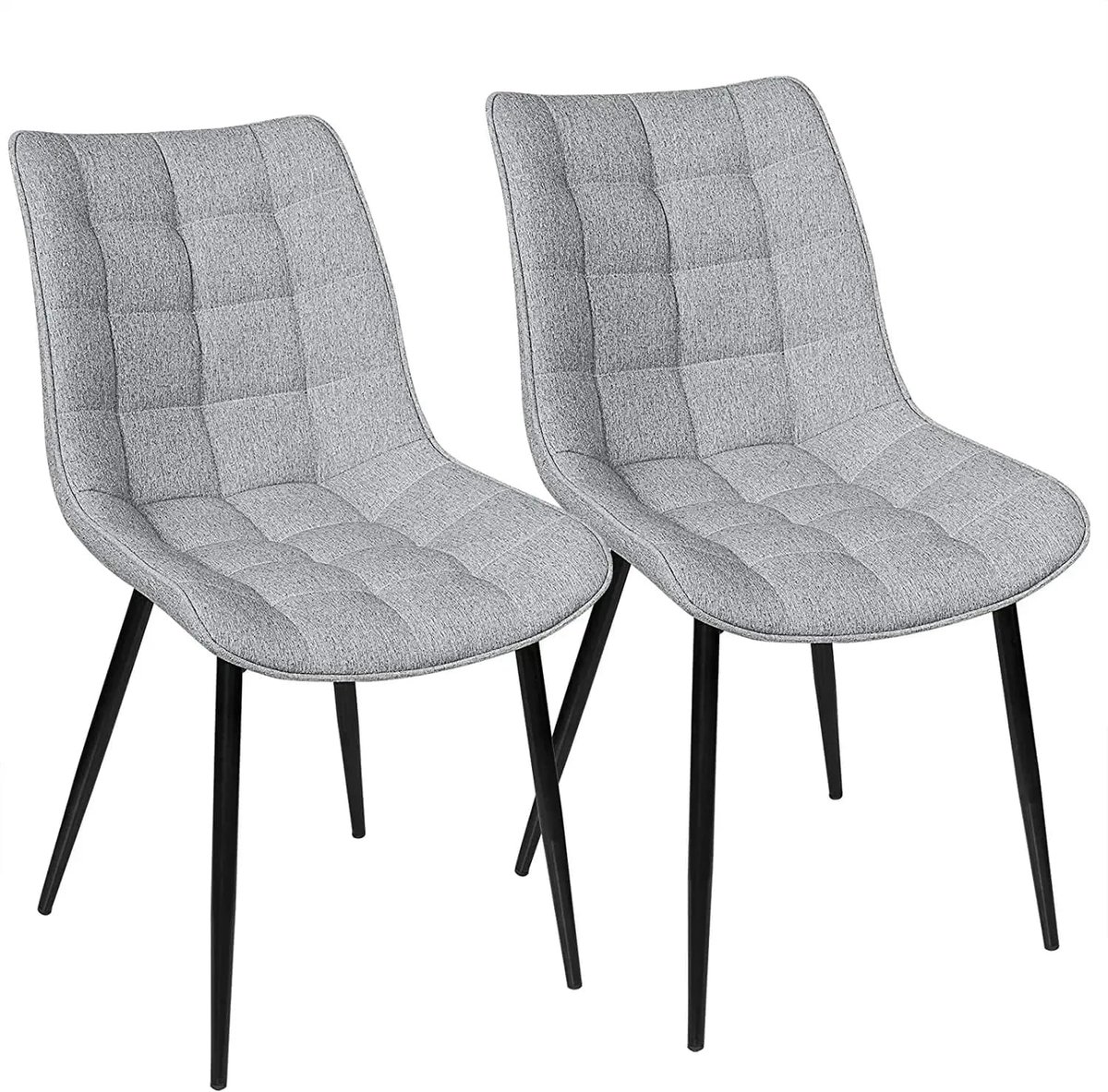 Klarven Eetkamerstoelen Set Van 4 Kunstleer Linnen lichtgrijs - Eetkamerstoelen Set Van 6 - Eetkamerstoelen Set Van 2 - Dining Chairs - Ergonomische Rugleuning - Stabiel Metalen Frame - Zit