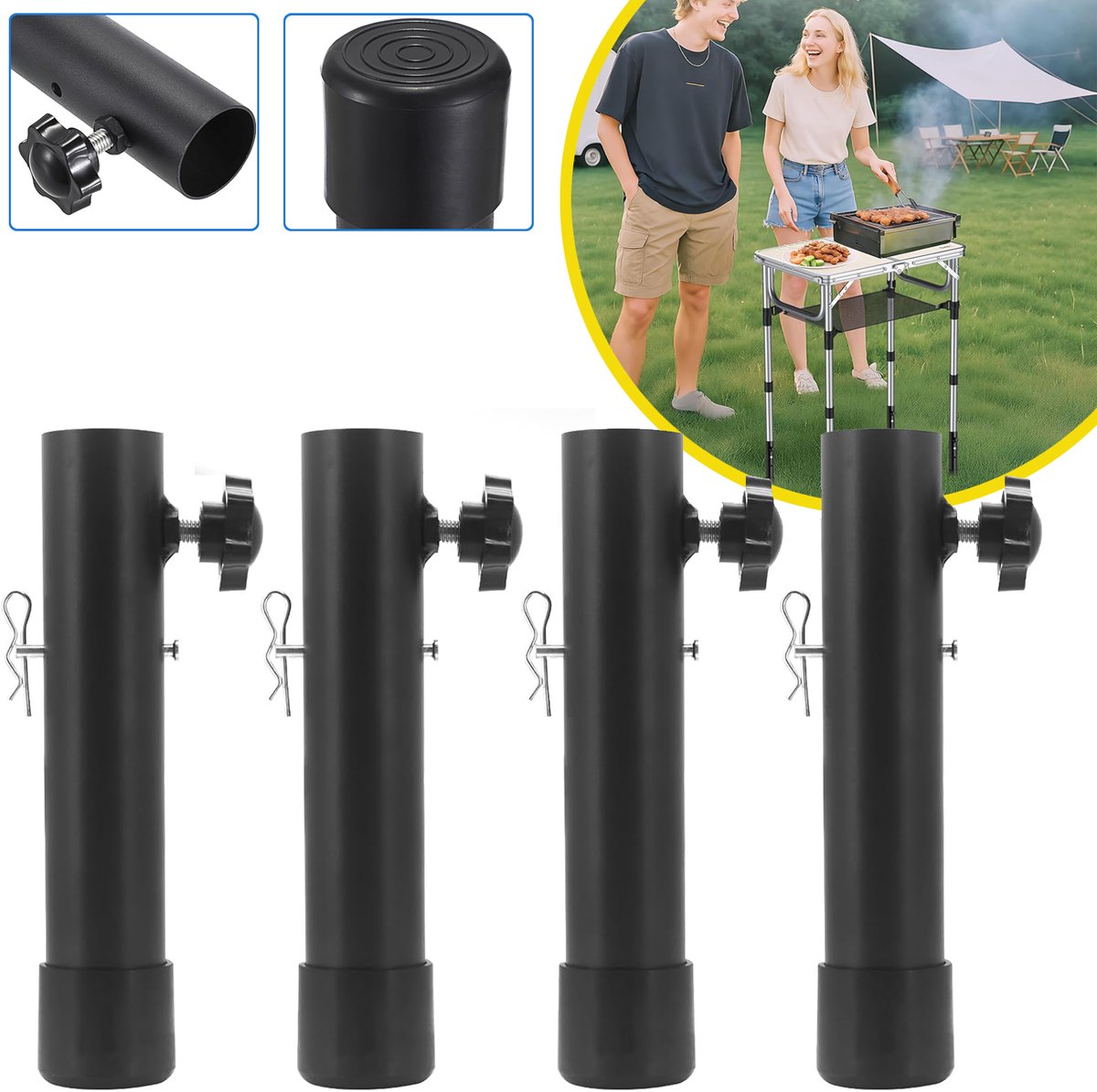 Set Van 4 Tafelpootverlengers - Stoelpootverlengers - Stevige Verstelbare Tafelpoten - Geschikt Voor Tafels En Stoelen