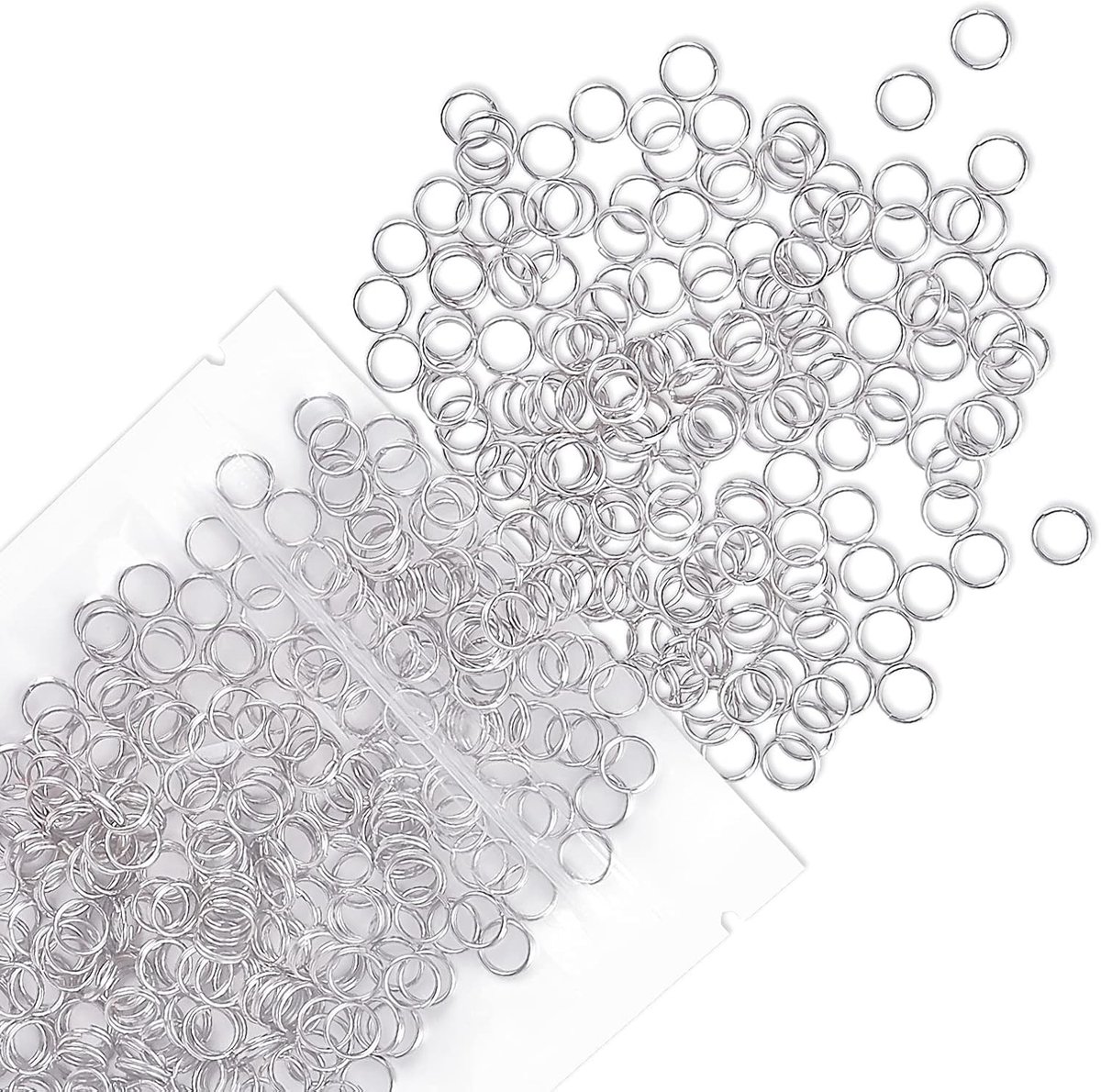 500 Stuks 6mm Dubbele Lussen Splitringen - Mini Metalen Ringconnectoren voor Sieraden, Kettingen, Armbanden en Creatief Werk