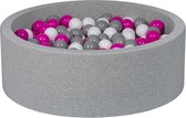 Zachte Jersey baby kinderen Ballenbak met 300 ballen,  - wit, roze, grijs
