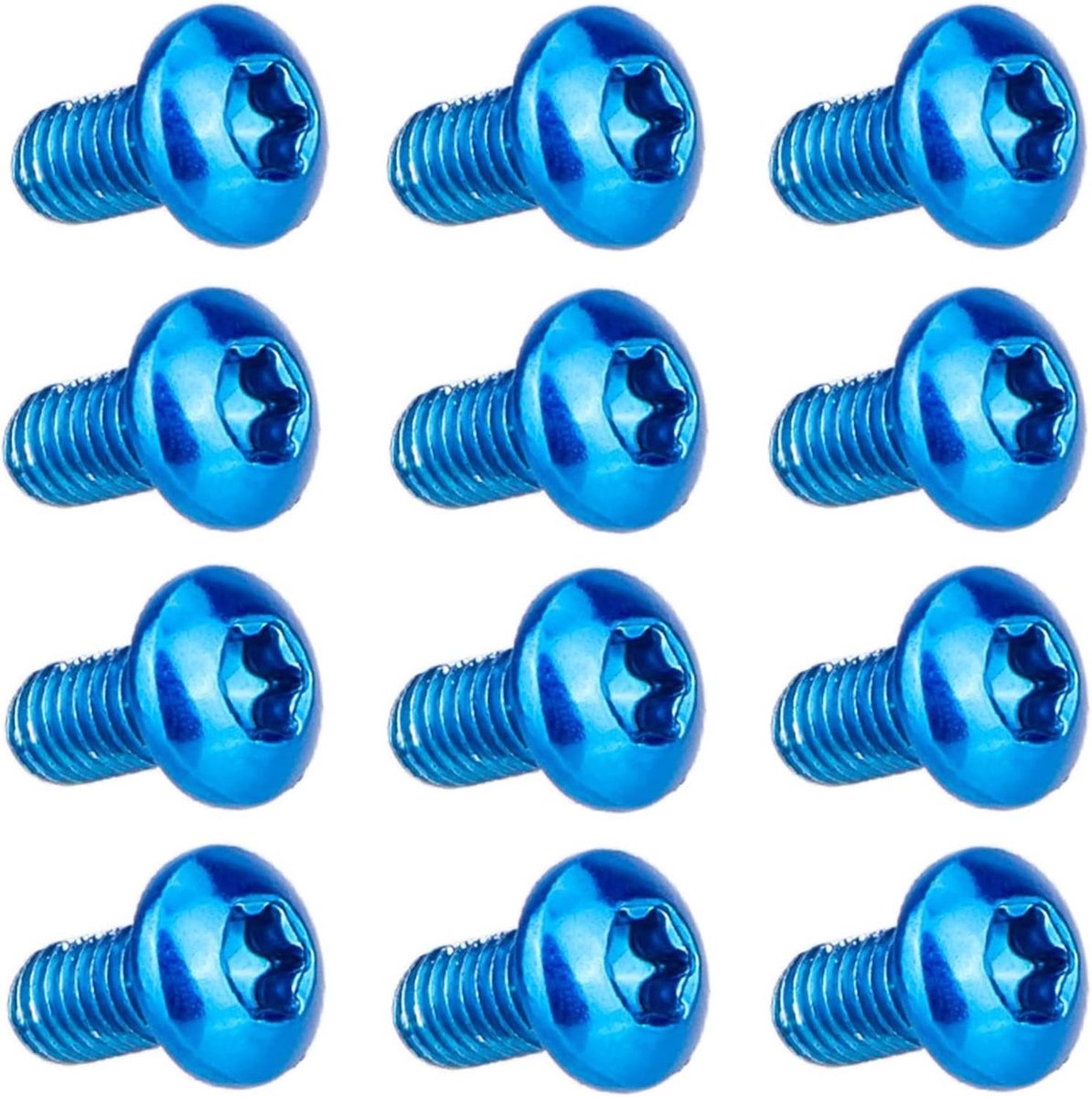 Fietsschijfrem schroeven 12 stuks M5x10mm blauw T25 voor optimale remprestaties
