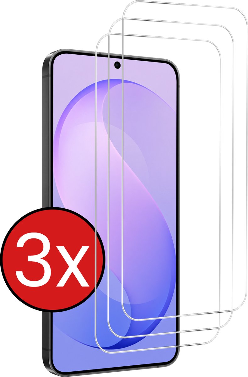 Screenprotector - 3 Stuks - Geschikt voor Samsung Galaxy S26 FE - Extra Sterk - Beschermglas - Gehard Glas - Tempered Glass - Screen Protector