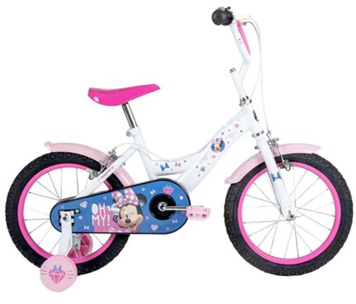 Disney Minnie Kinderfiets - Meisjes - 16 inch - Wit Roze - Twee handremmen