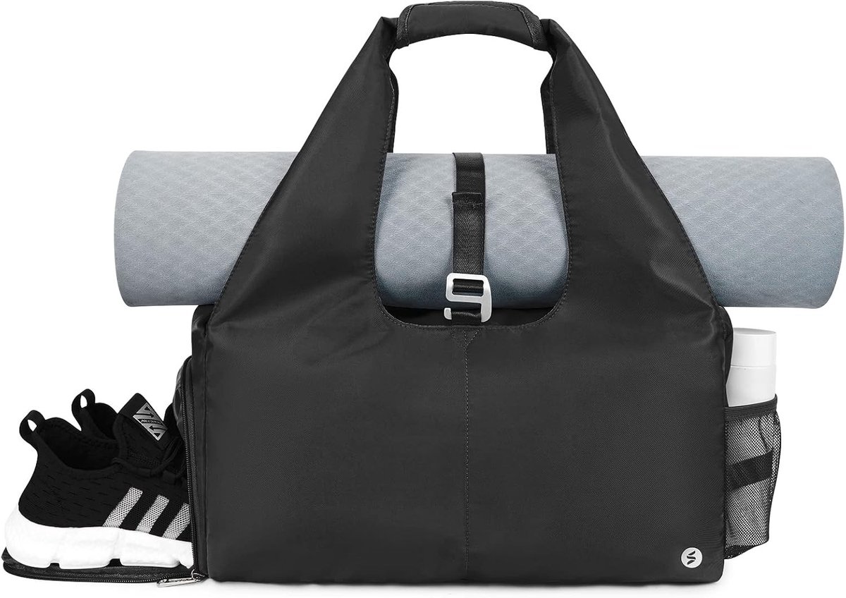 Sporttas - Zwart - 20L - Waterbestendige Draagtas met Schoenenvak - Voor Dames en Heren