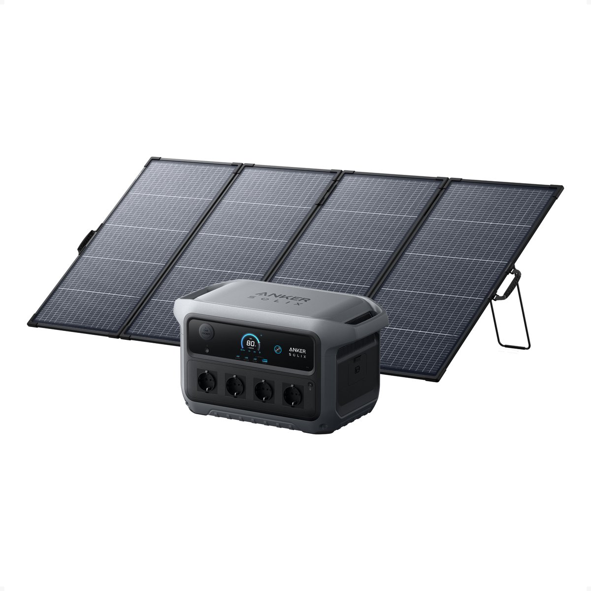 Anker SOLIX C2000 Gen 2 Tragbare Powerstation mit 400W Solarpanel - 2400W Spitzenleistung 4000W Solargenerator - Voll geladen in 58 Minuten - 2048Wh LiFePO₄-Akku - Ideal für Camping & Stromausfall