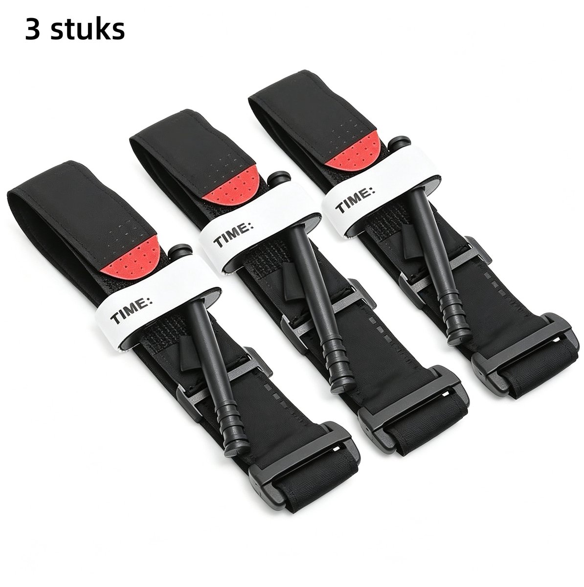 3 stuks - Bloedingstandige Band - Drukband - 95 cm Outdoor Bloedingstandige Band - Draagbaar - Voor camping, wandelen, bergwandelen en buitensport - Zwart