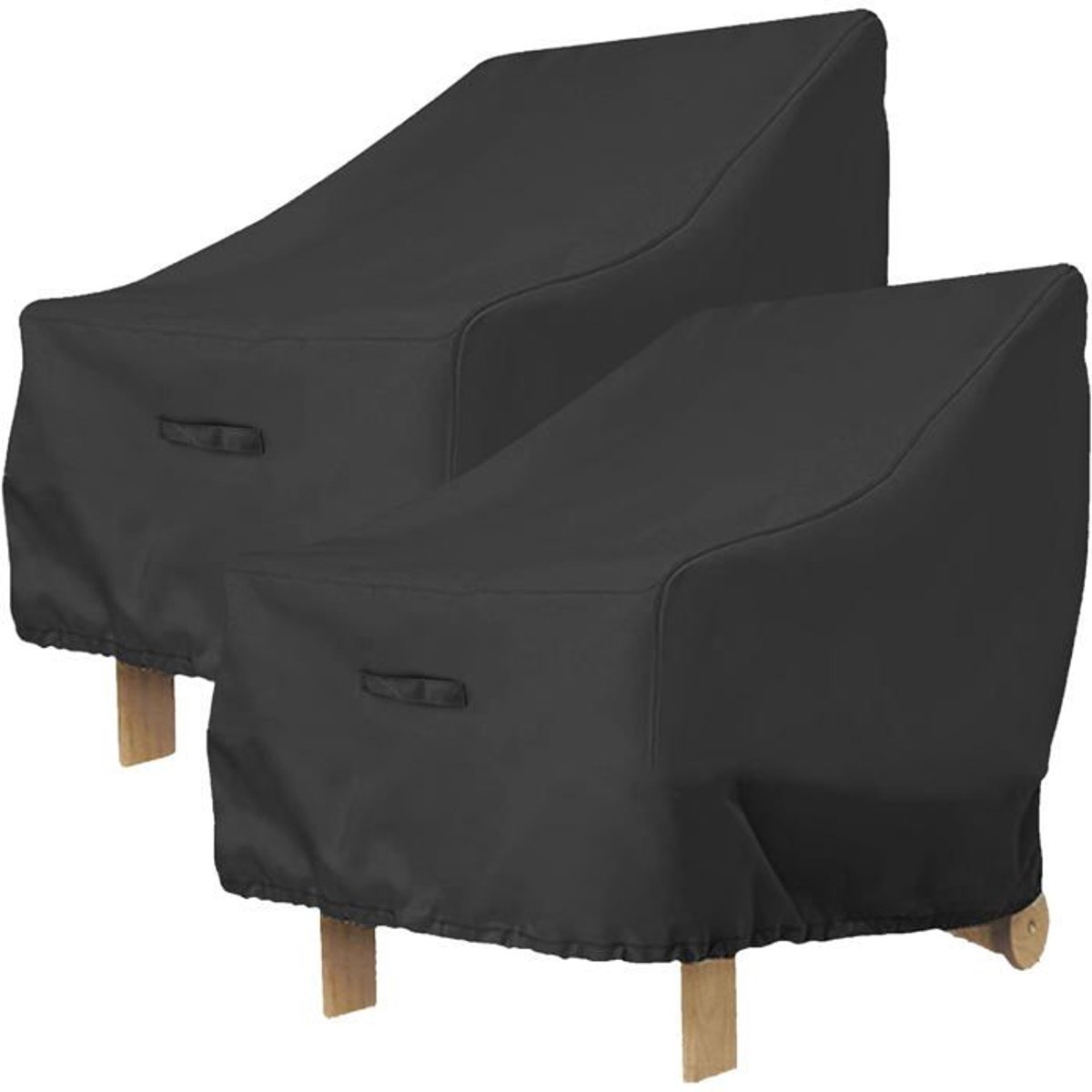 Set van 2 210D Oxford stoelhoezen - 80x85x91cm met trekkoord en lus voor stapelbare tuinstoelen