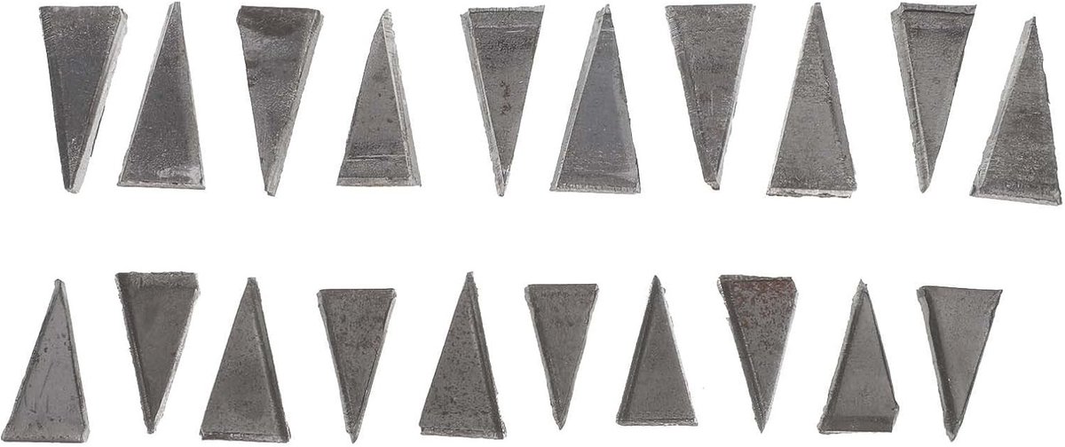 20 Stuks Driehoekige Hamerwiggen - Installatie Accessoires voor Hamer, Bijl en Gereedschap - Metaal, Ijzer, Grijs