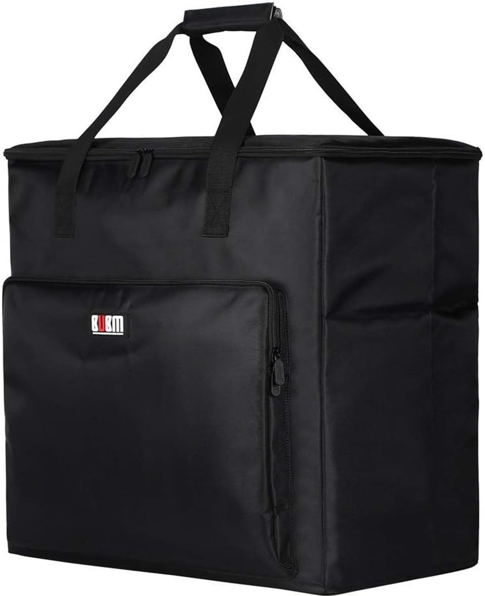 Draagbare Opbergtas voor Computer, Monitor, Toetsenbord en Muis - Ideaal voor Reizen, 54 x 44 x 52 cm, Zwart