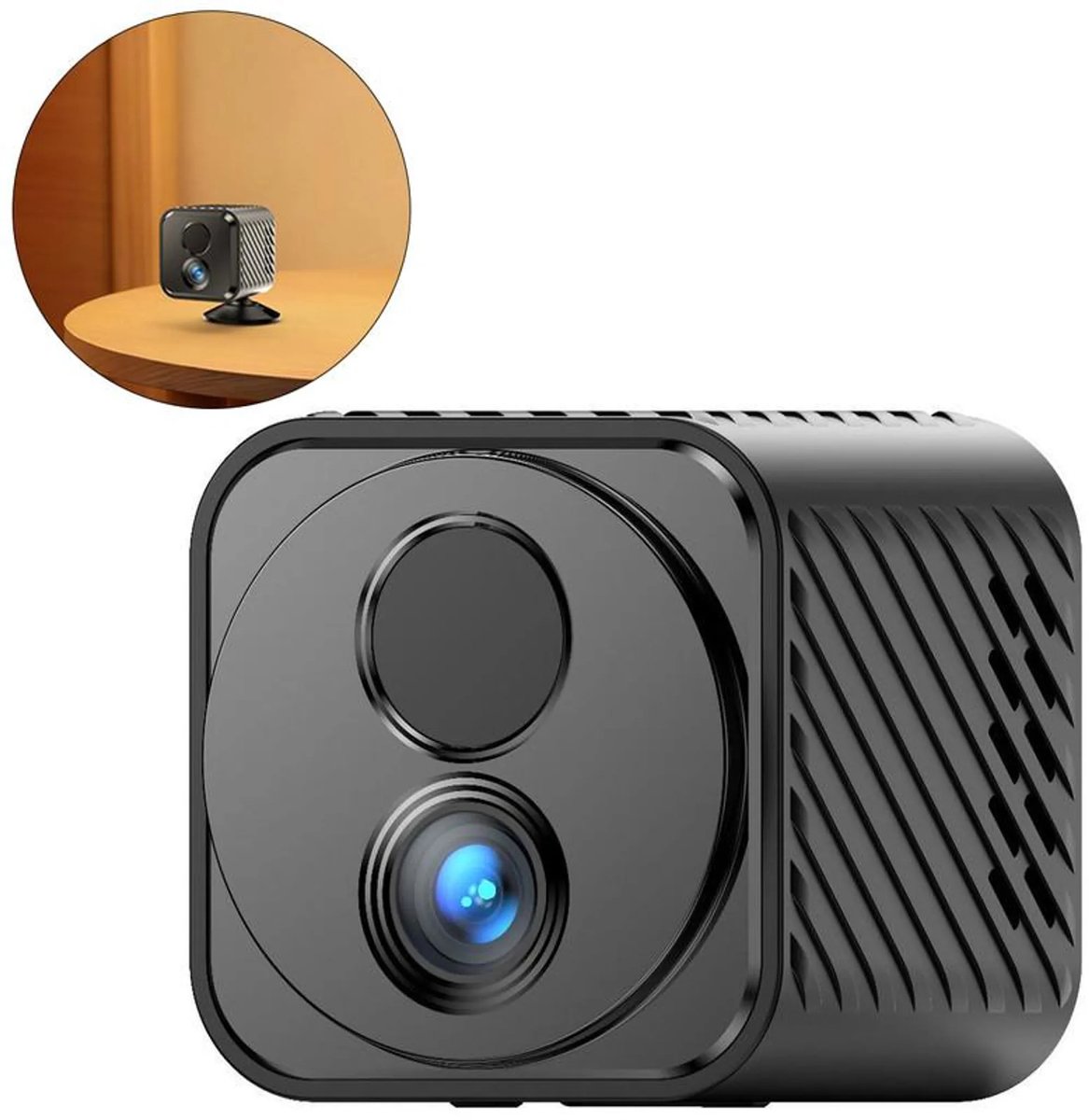 Mini 2K wifi-camera op batterijen met PIR-bewegingsdetectie, minicamera - 60 dagen standbytijd, nachtzicht, app-bediening - ideaal voor gezinnen en baby's