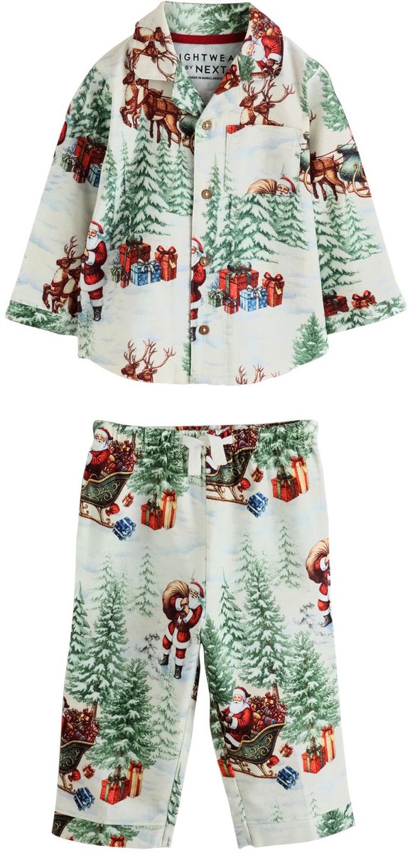 Next - Jongens - Matching Family kerstpyjama - Crème