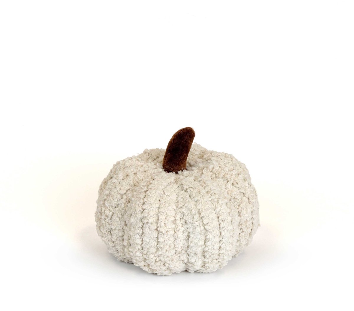 Wit Pompoen Kussen 19x19x9 cm – Pumpkin Sierkussen – Halloween Decoratie – Herfstdecoratie – Decoratief Kussen