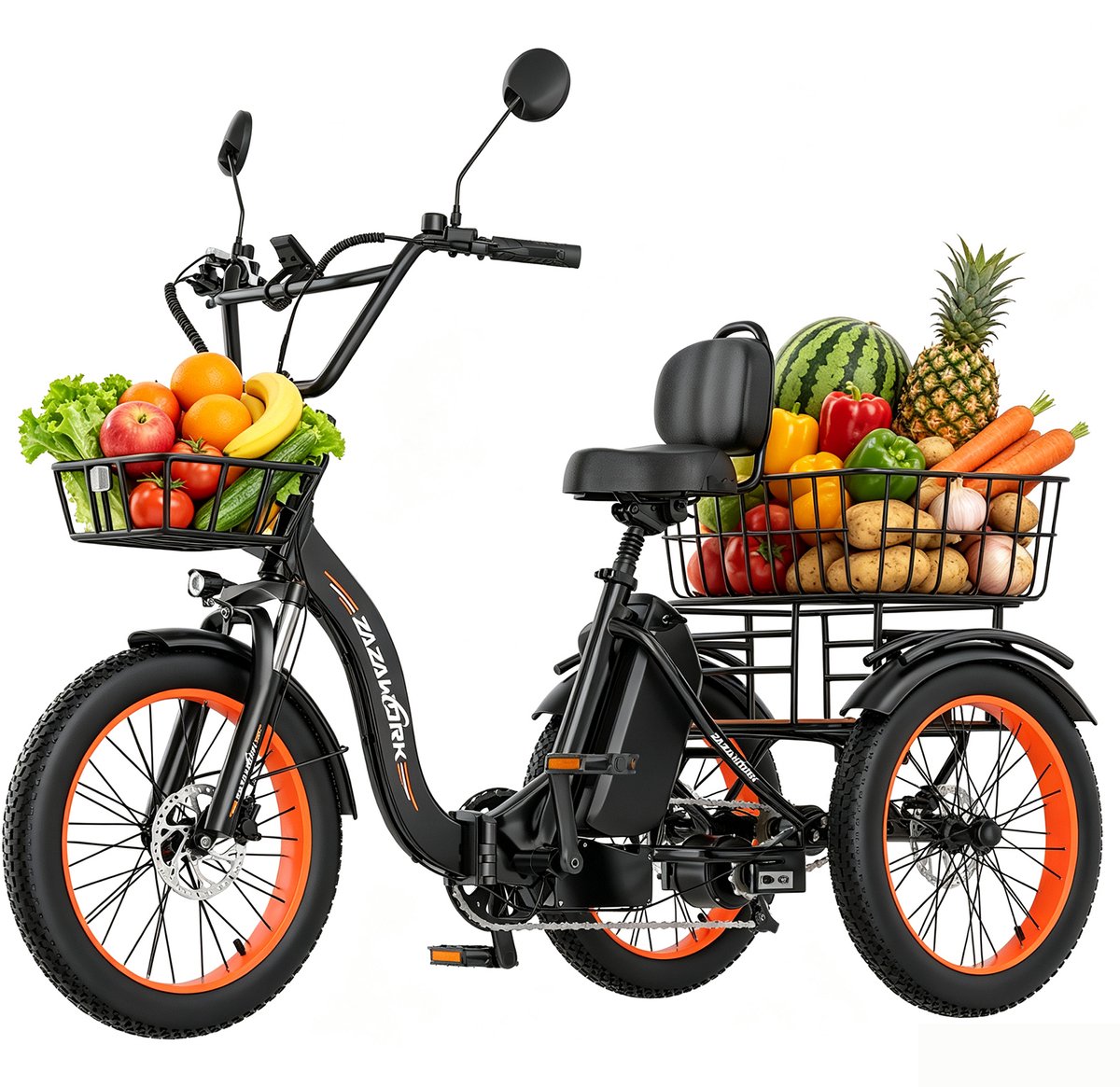 ZAZAWORK CF750 Elektrische driewieler - fiets voor boodschappen - 20 inch - 20Ah