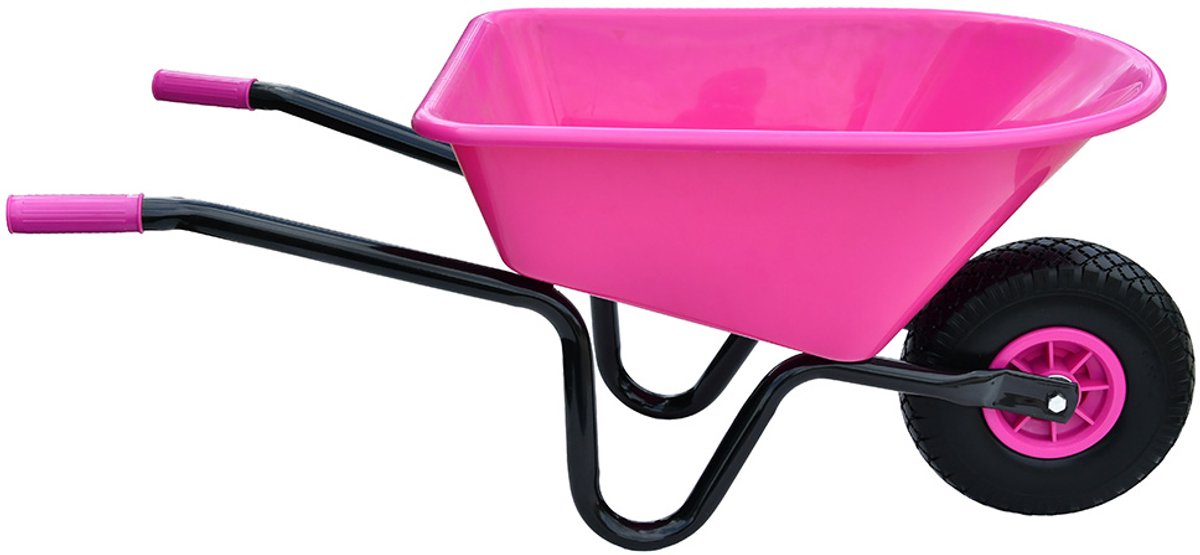 Meuwissen Agro Kinderkruiwagen - Speelgoedkruiwagen - Metalen frame - Kunststof bak - NML wiel - Roze