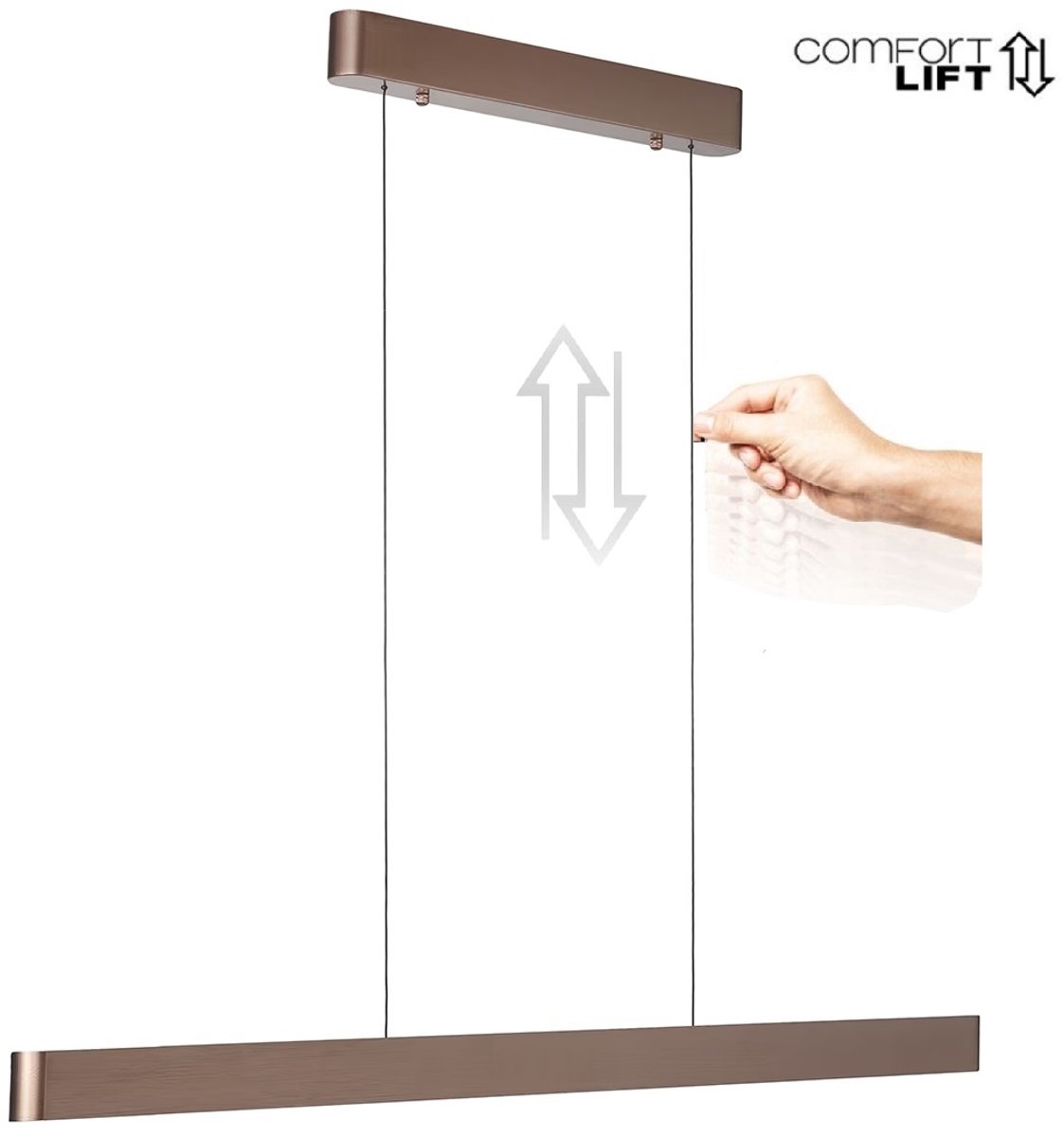 Highlight Hanglamp Quinn Up & Down 118cm Choco