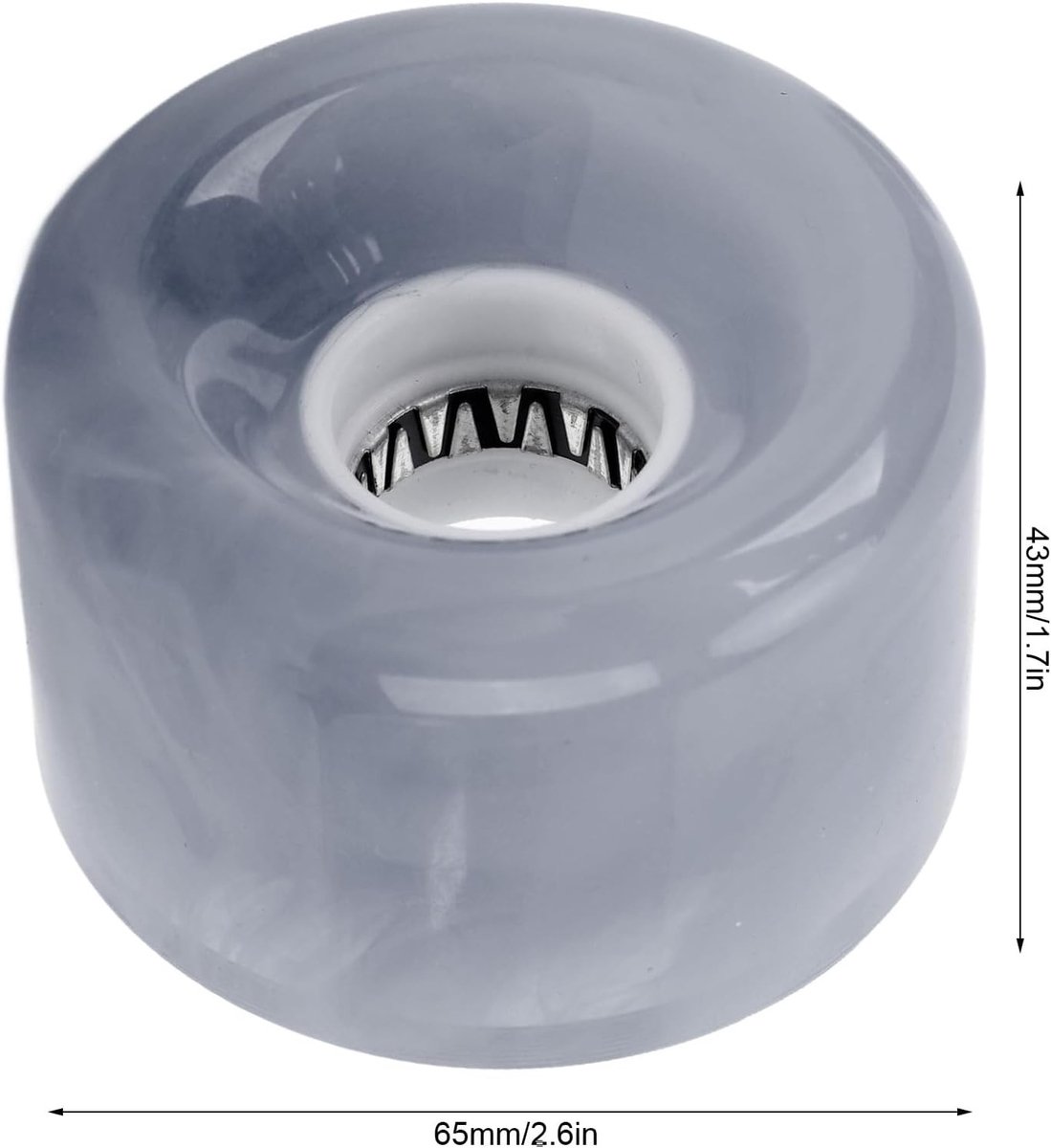 Set van 4 Skateboard Wielen 78A Hardheid PU Translucent Vervangingswielen voor Longboard en Cruiser (Grijs)
