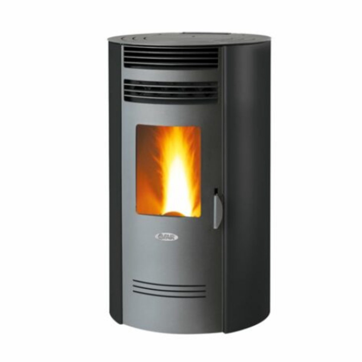Fair BIO 100Q Pelletkachel 10 kW – Ronde Designkachel – Hoog Rendement – Programmeerbaar – Voorventilatie – Zwart – Verwarmt tot 265 m³