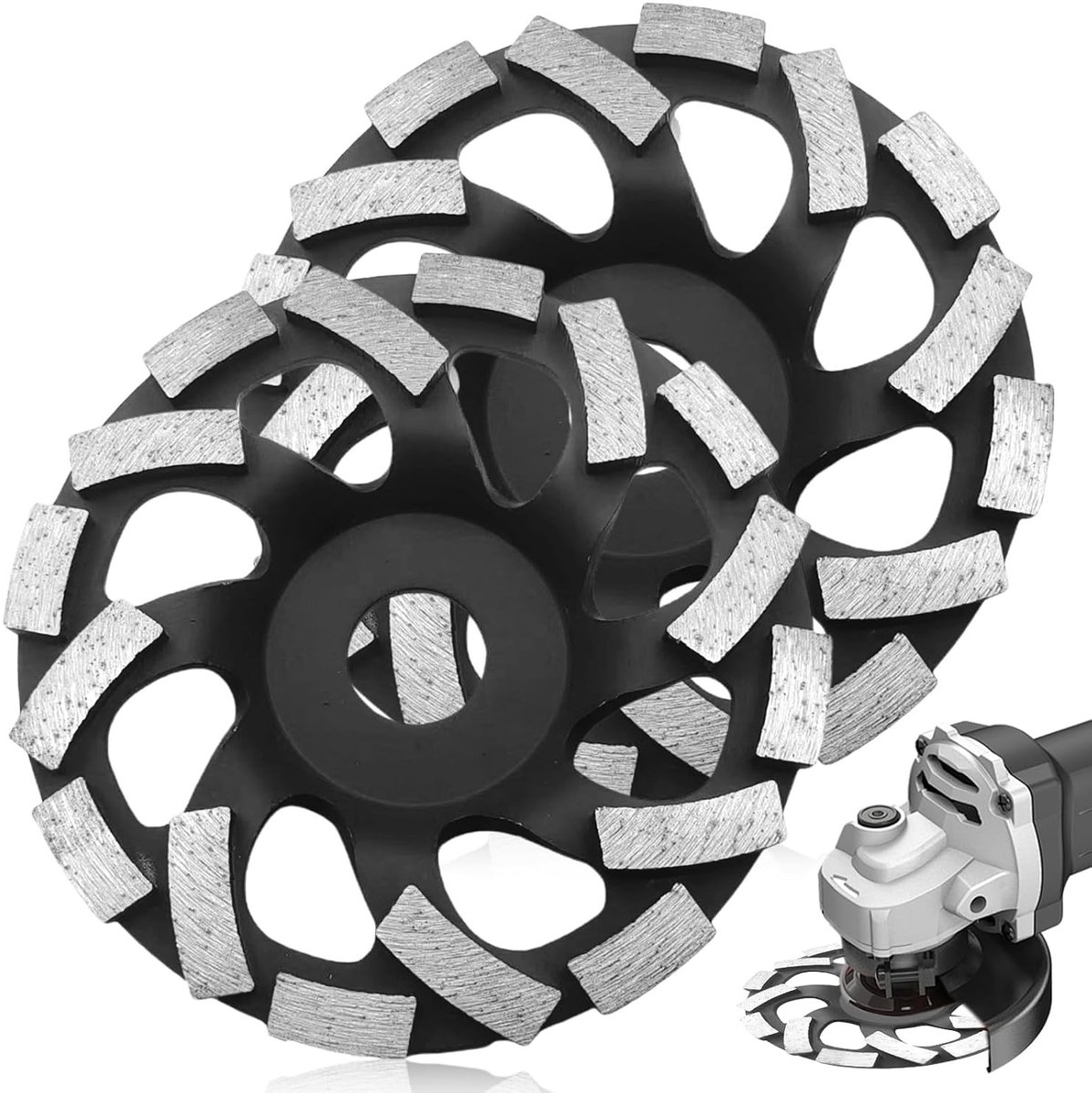 Sanding Disc voor Beton en Natuursteen 125 mm x 22.23 mm - Extra Snelle Schuurdiscs voor Tegels en Graniet - Verpakking van 2 Stuks