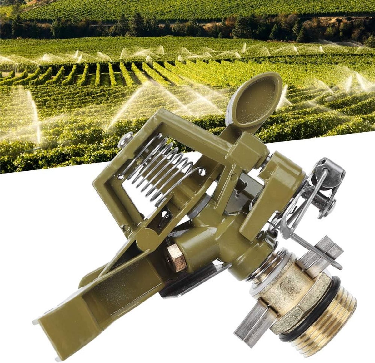 Verstelbare 3/4 Inch Impact Sprinkler voor Tuin, Rotatiesproeier met 0-360 Graden Patroon, Ideaal voor Besproeiing van Tuinen en Gazons