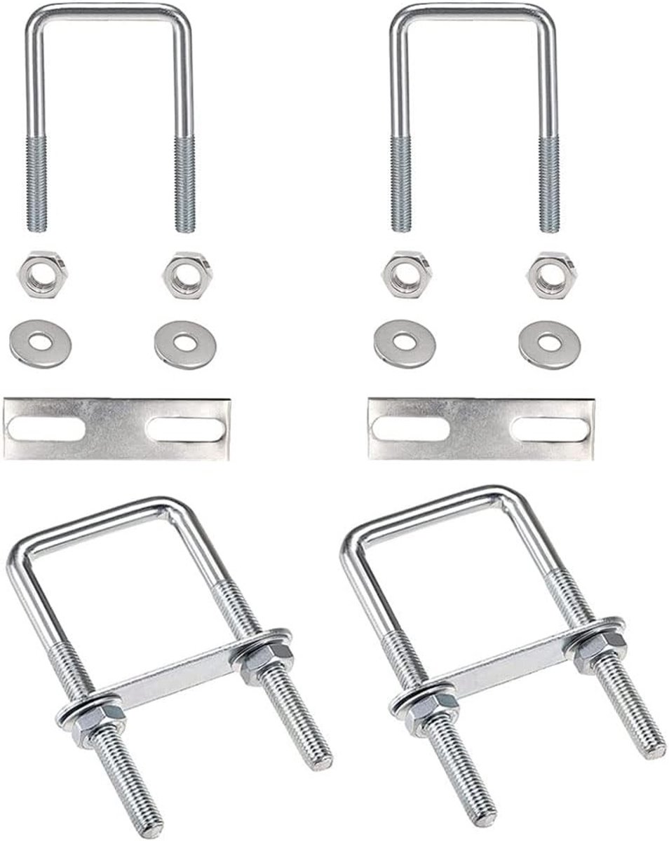 U-bouten 4 stuks M6 schroeven klemmen 80x50mm roestvrij staal voor dakbox bevestiging, scheepsreparatie en slepen van auto's