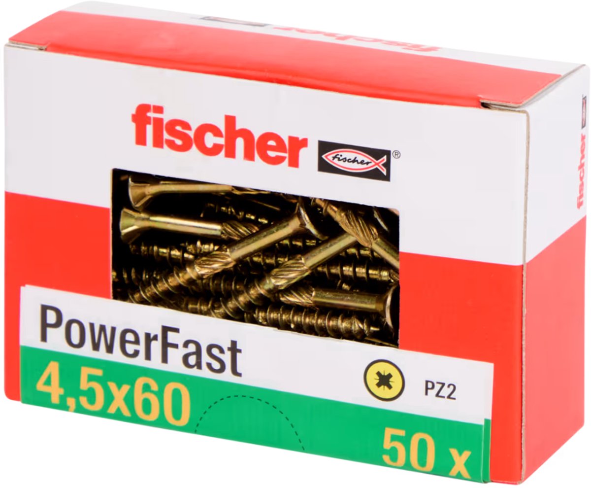 Fischer schroeven PZ2 4,5cm x 60mm (50 stuks)