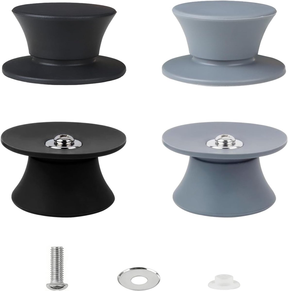 Set van 4 Silicone Handgrepen voor Potdeksels, Vervangende Knoppen, Geschikt voor Glazen Lids, Vaatwasserbestendig en Universeel Ontwerp