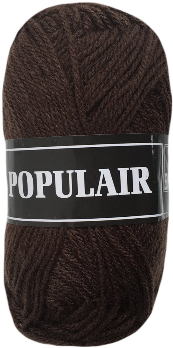 Beijer Populair acryl garen - donker bruin (12) - 1 bol haakgaren/breigaren - naald 3,5 a 4mm