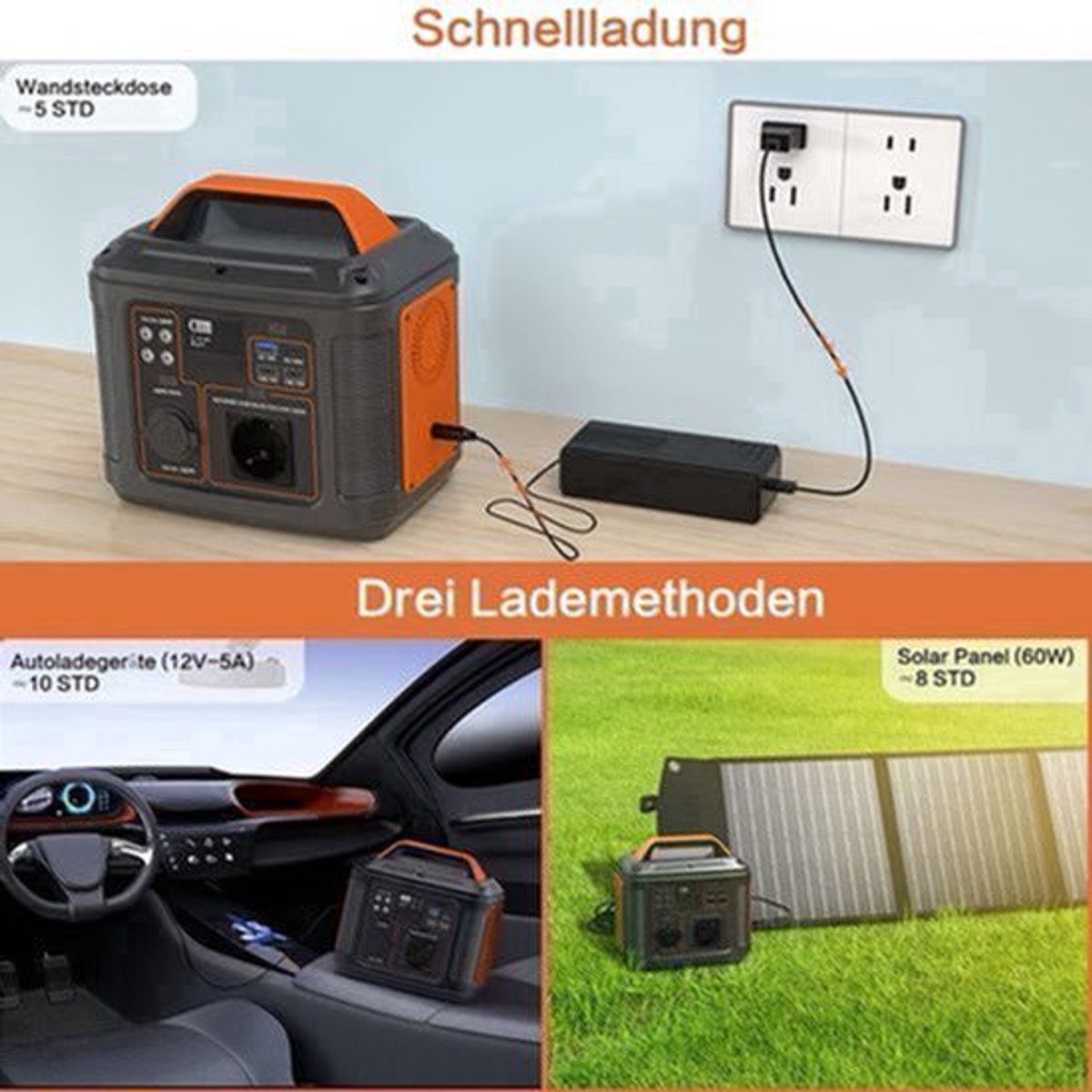 Powerbank – Draagbare Power Station – Noodstroomaccu – Mobiele Energiebron – Zonne-energie Opslag – 300W Uitgang – 296Wh Capaciteit – Snelladen – LED Zaklamp