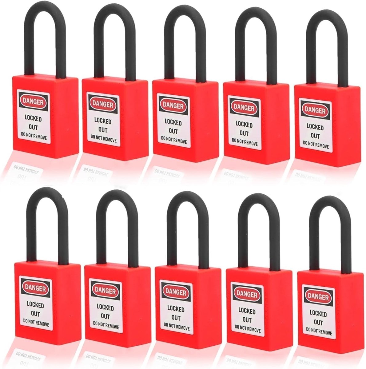 Lockout tagout set - Rood - 38 mm - Nylon Beveiligingshangslot - Voor Industriële Veiligheid