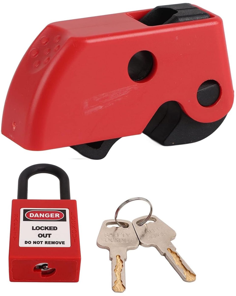 Lockout tagout set - Zwart - Compact - Nylon en messing vergrendeling - Voor elektrische installaties