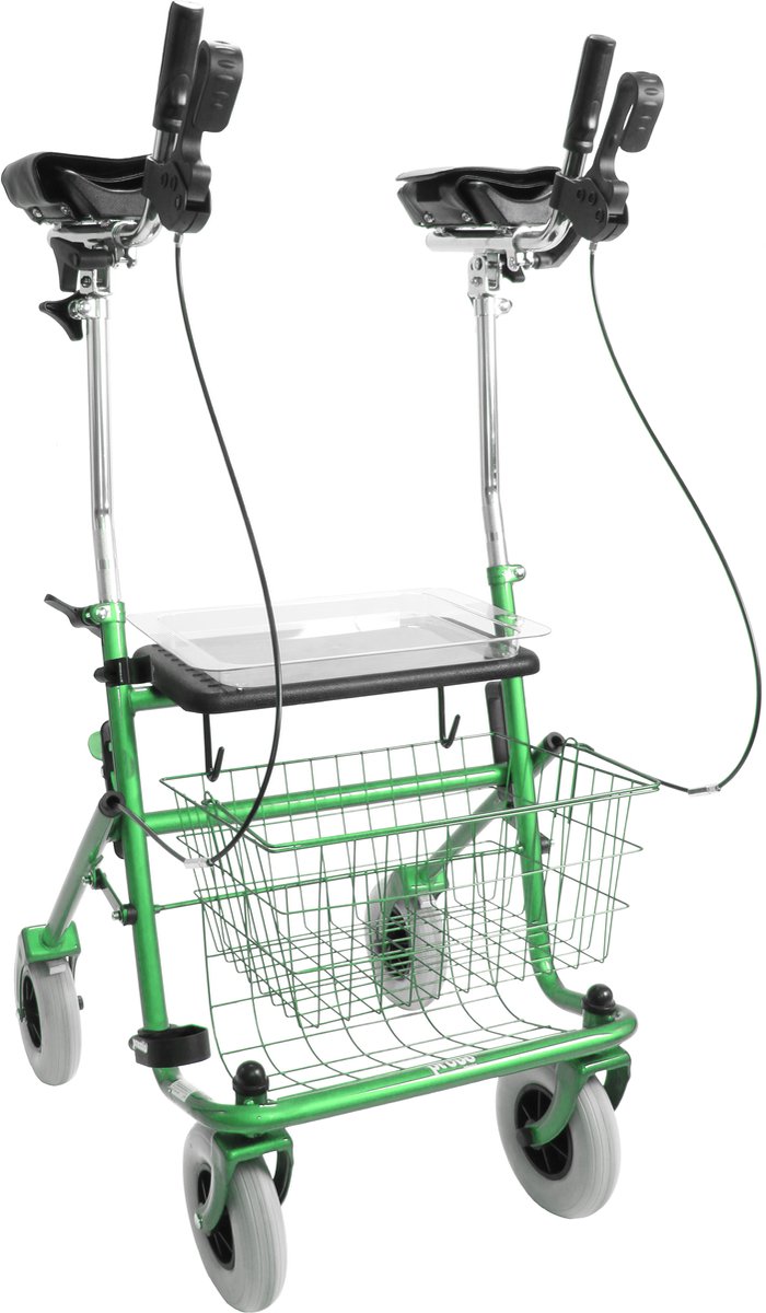 Premis – Lichtgewicht Rollator - Lager model - Onderarmschalen (Steunen) - Inklapbaar - Metallic Groen