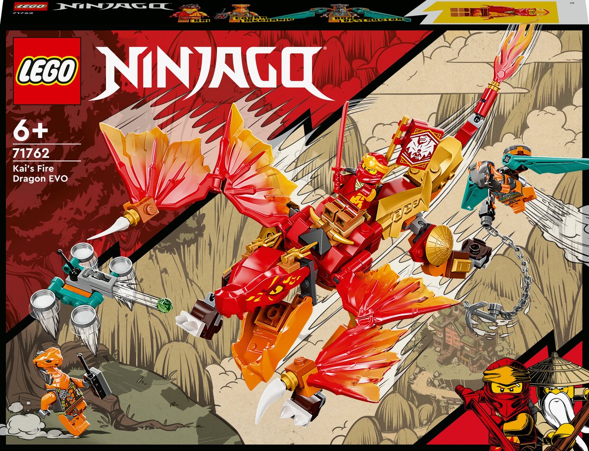Bol.com LEGO® NINJAGO® Kai's vuurdraak EVO 71762 bouwset met een ninjadraak, NINJAGO Kai en slangenfiguren; speelgoedset voor ki... aanbieding