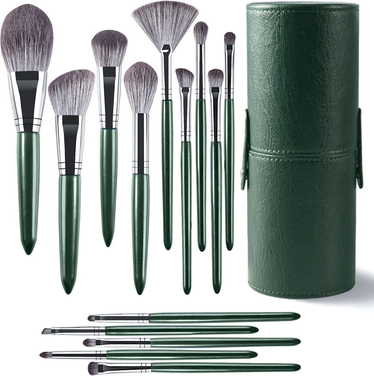14-delige make-upkwastenset - Luxe Make-Up Kwasten Set - 14 Delig - Etui - Makeup - Foundation - Brush - Concealer - Blenders - Kwast - Oogschaduw - Blending - Kwastenset - Blush - cadeau voor vrouwen